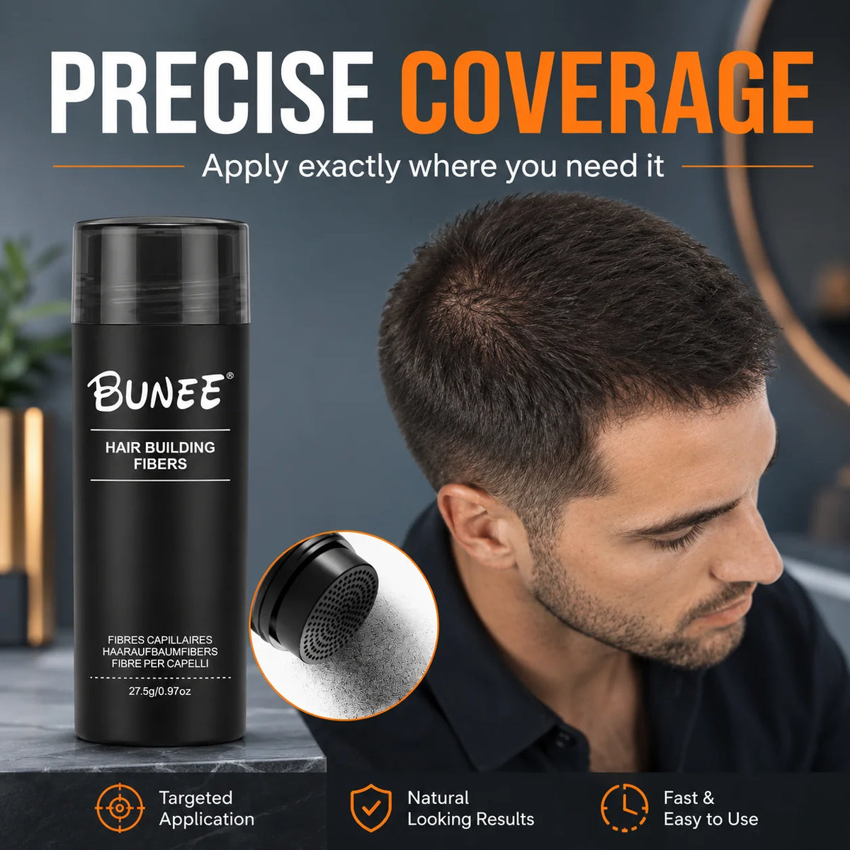 BUNEE Hair Fiber 27.5g â€?5-Second Application, Instant Volume & Thickness, Natural Hair Cover for Thinning Spots - AliExpress 66