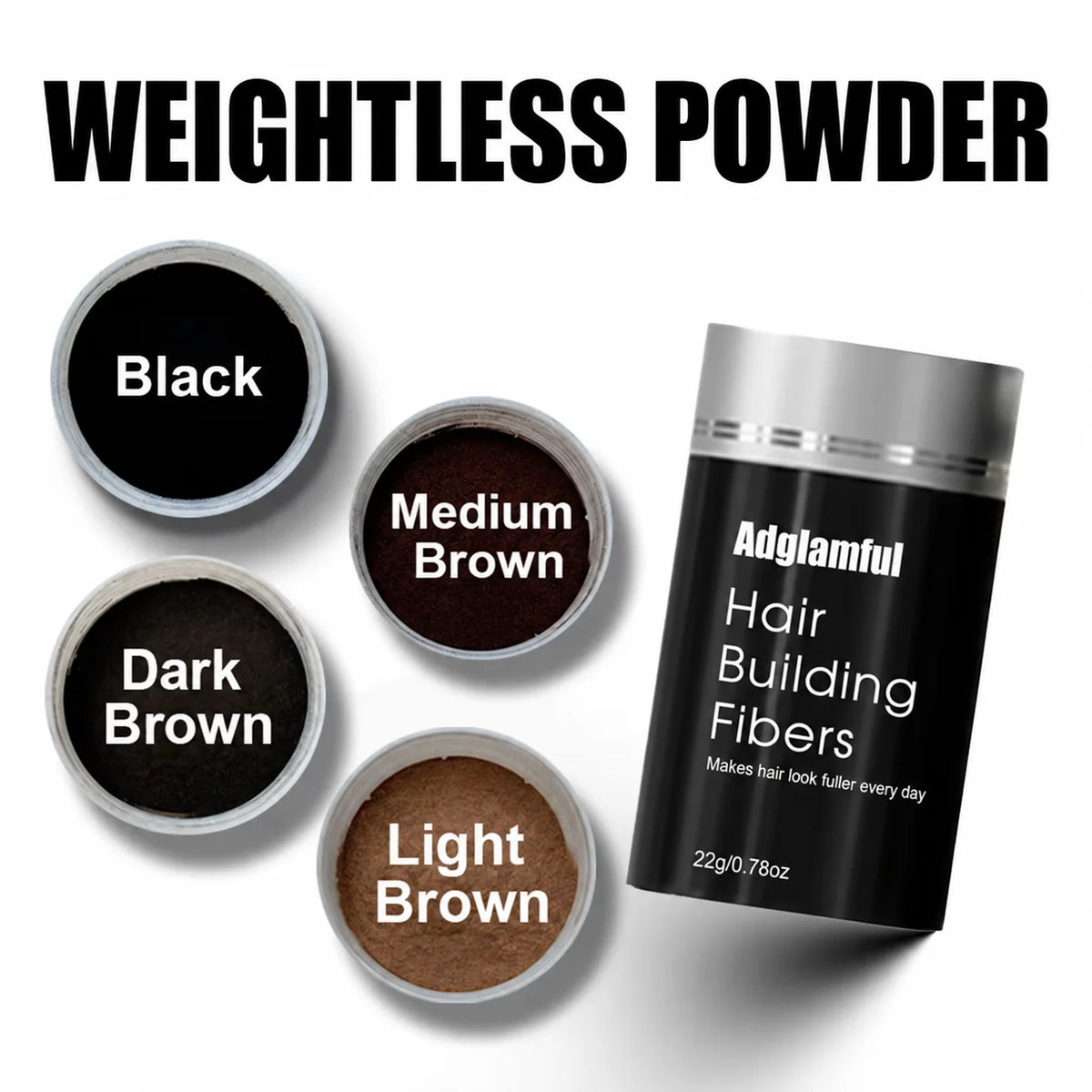 22g Hair Building Fibers 4 Shades Hair Thickening Powder Hairline Filler Hair Part Concealer for Sparse Hair
