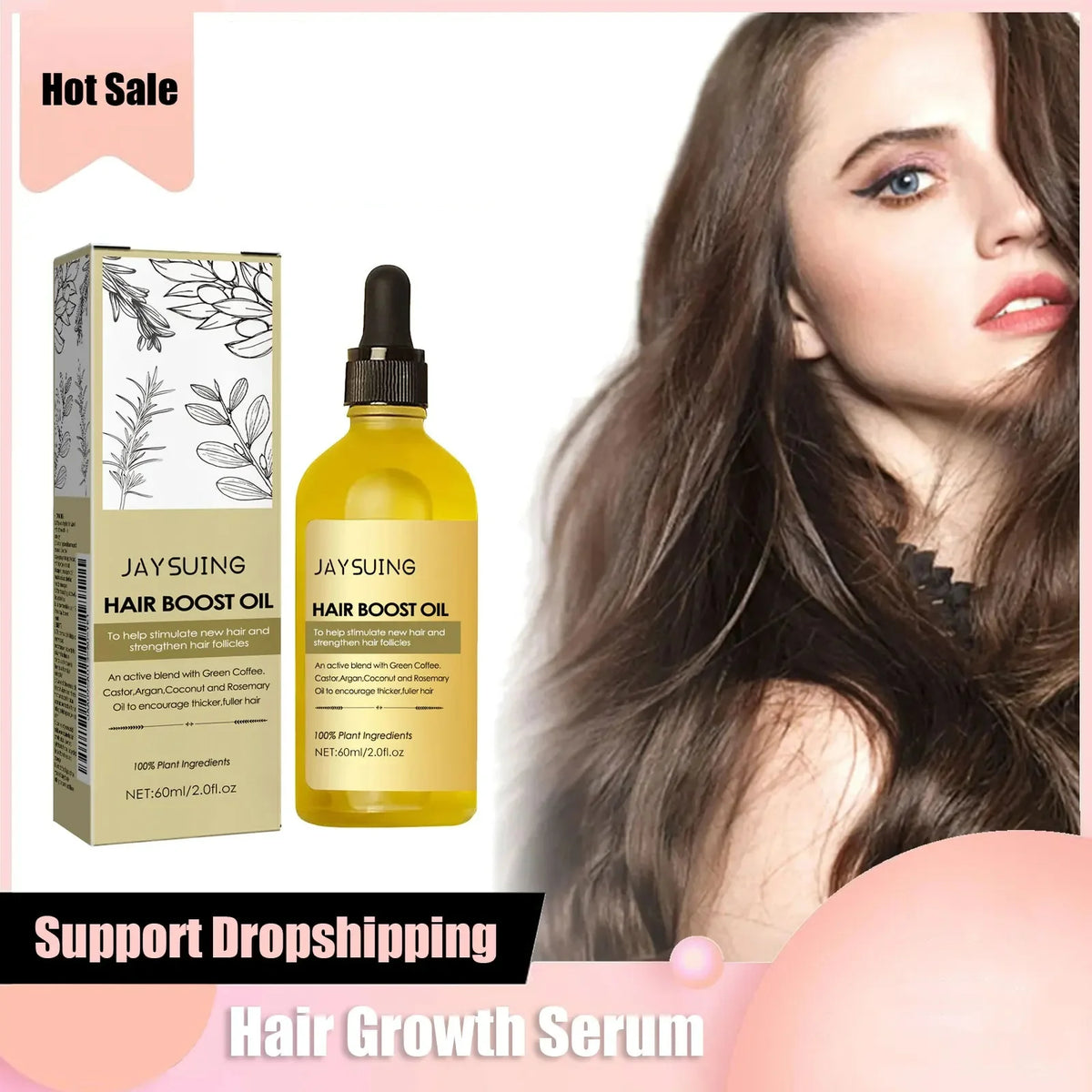 60ml Hair Growth Serum for Hair Loss Treatment