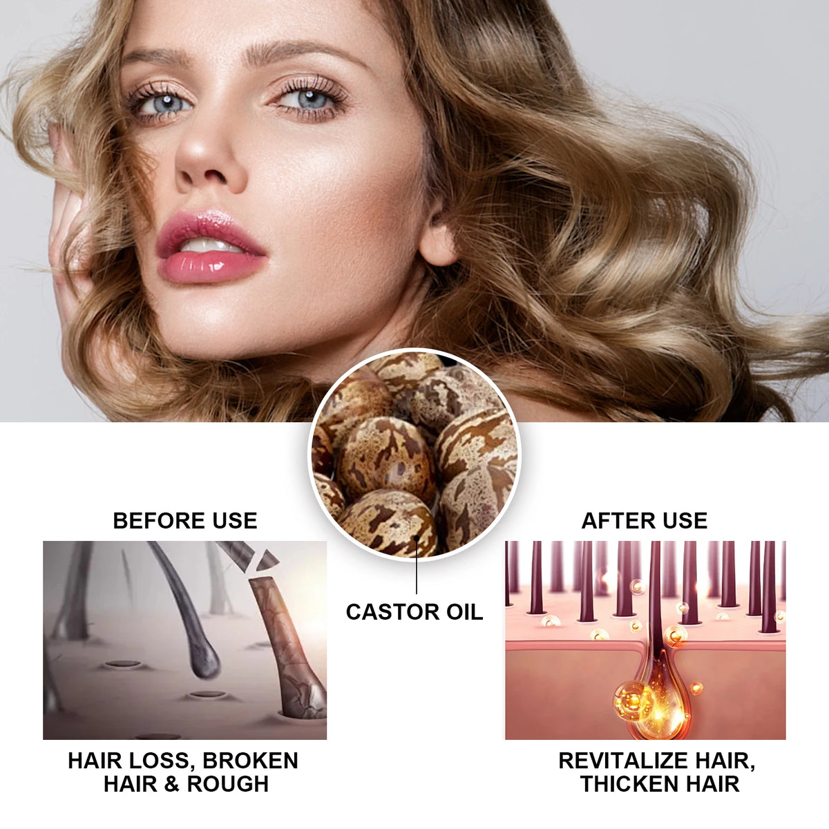 Hoegoa 30ml Castor Oil Hair Thickening Essential Oil Nourish Scalp Massage Refreshing Hair Growth Repair Smoothing Hair Care Oil - AliExpress 66