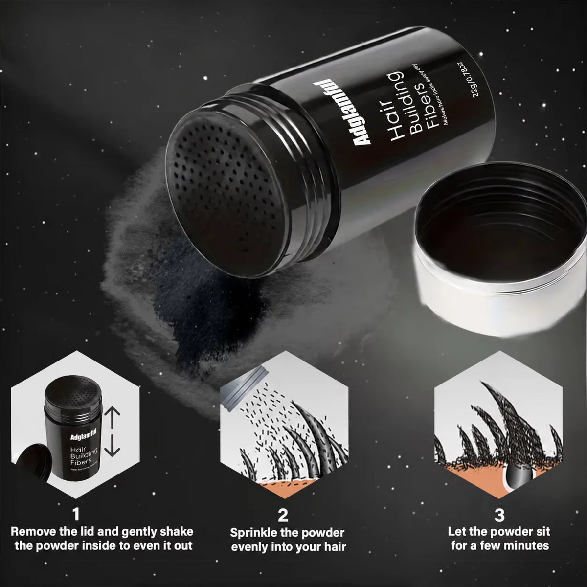 22g Hair Building Fibers 4 Shades Hair Thickening Powder Hairline Filler Hair Part Concealer for Sparse Hair