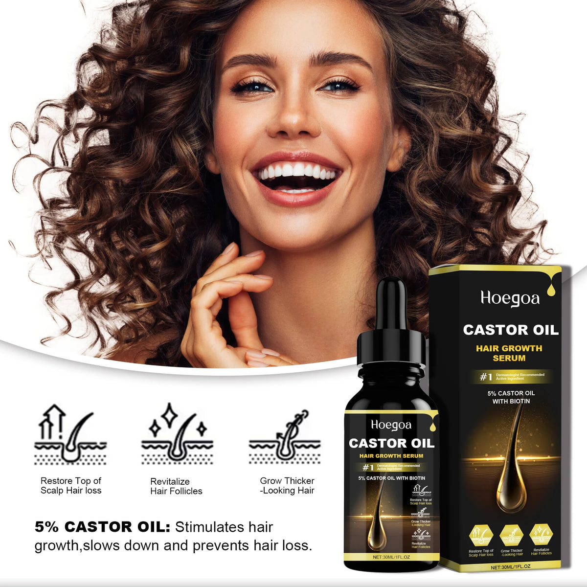 Hoegoa 30ml Castor Oil Hair Thickening Essential Oil Nourish Scalp Massage Refreshing Hair Growth Repair Smoothing Hair Care Oil - AliExpress 66