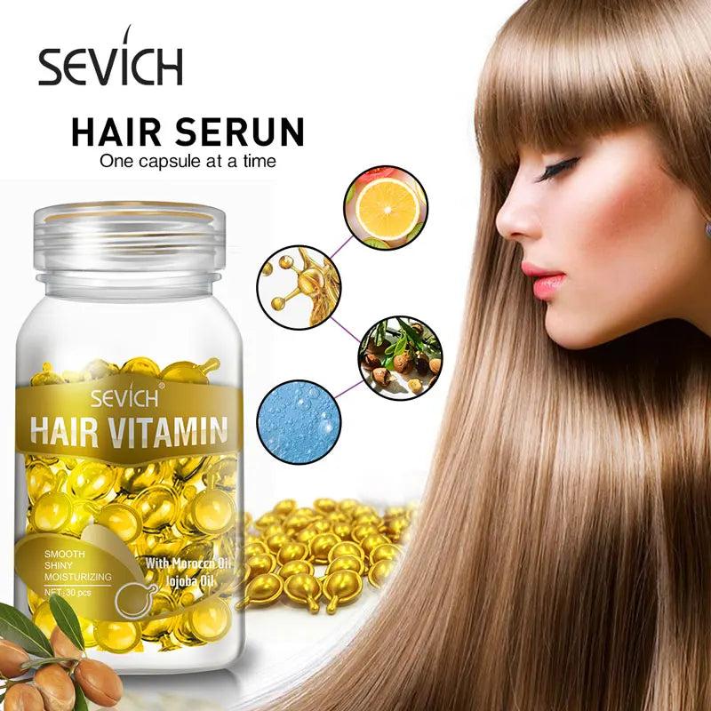 Fast Moisturizing Hair Vitamin Capsule 30pcs/bottle Sevich Smoothing Silky Keratin Complex Oil Nourishing Moroccan Hair Care Oil - AliExpress 66
