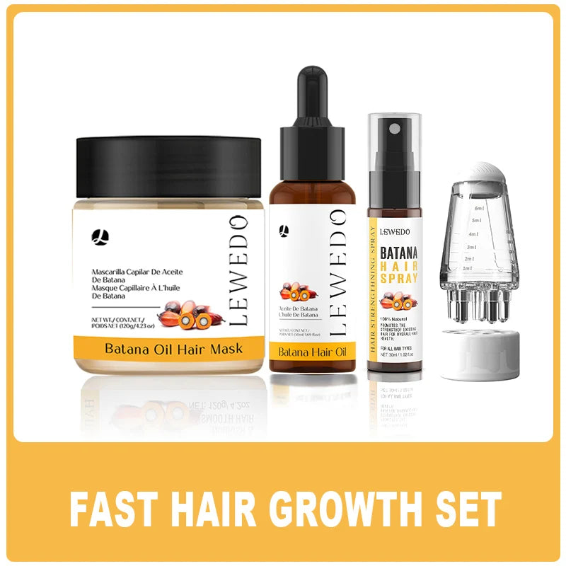 Batana Oil Hair Growth Kit Traction Alopecia Hair Repair Spray Repairs Damage Hair Keratin Hair Scalp Regrowth Treatment Mask - AliExpress 66