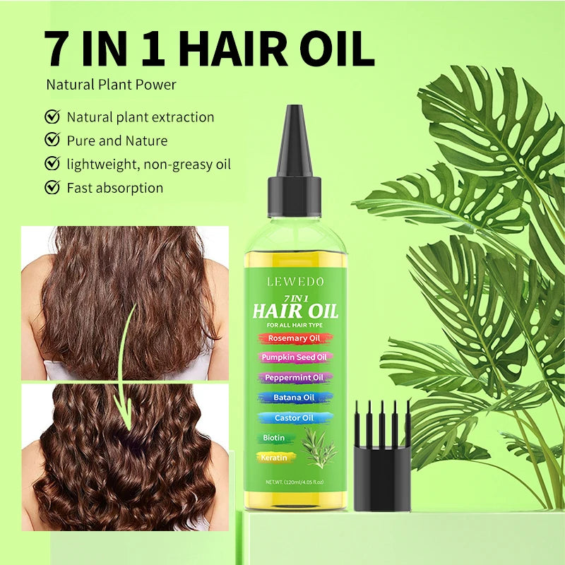 7-IN-1 Hair Oil for All Hair Types Natural Plant Oils Complex Hair Care Serum Reduces Breakage Hydration & Shine Hair Essence - AliExpress 66