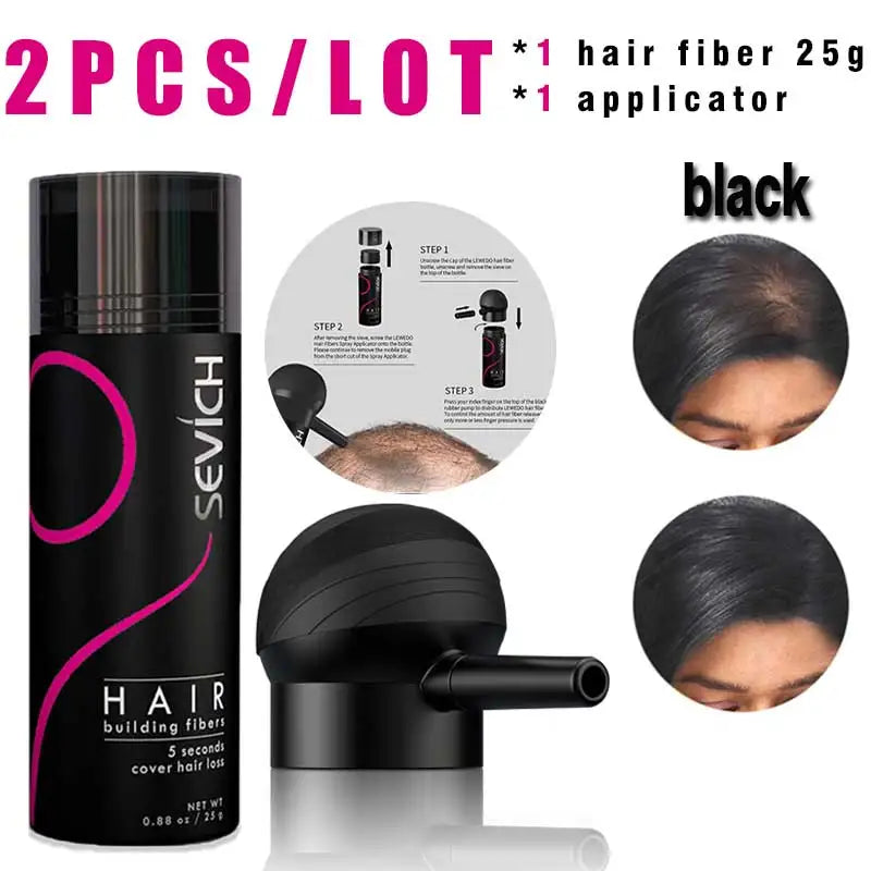 SEVICH Hair Building Fiber Set Cover Sparse Hair Or Bald Spots Hair Loss Regrowth Treatment Keratin Hair Fiber Powder Applicator - AliExpress 66