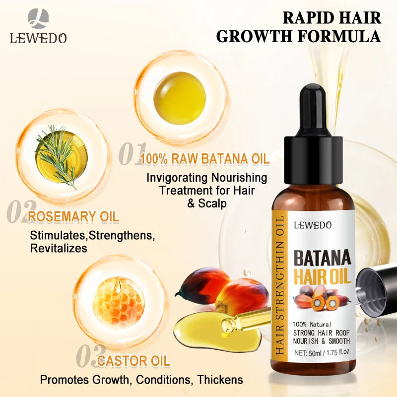 Lewedo Naturals Batana Oil Fast Hair Growth for Men Women Pure Batana Oil Nourish Shiny Hair Healthy Hair Care Anti Hair Loss - AliExpress 66