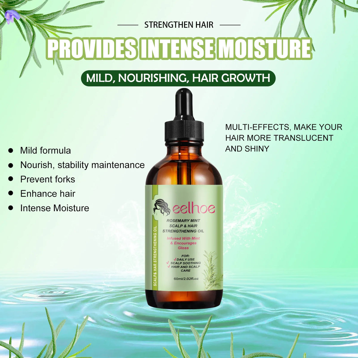 Rosemary Hair Growth Oil 60ml Natural Dandruff Treatment