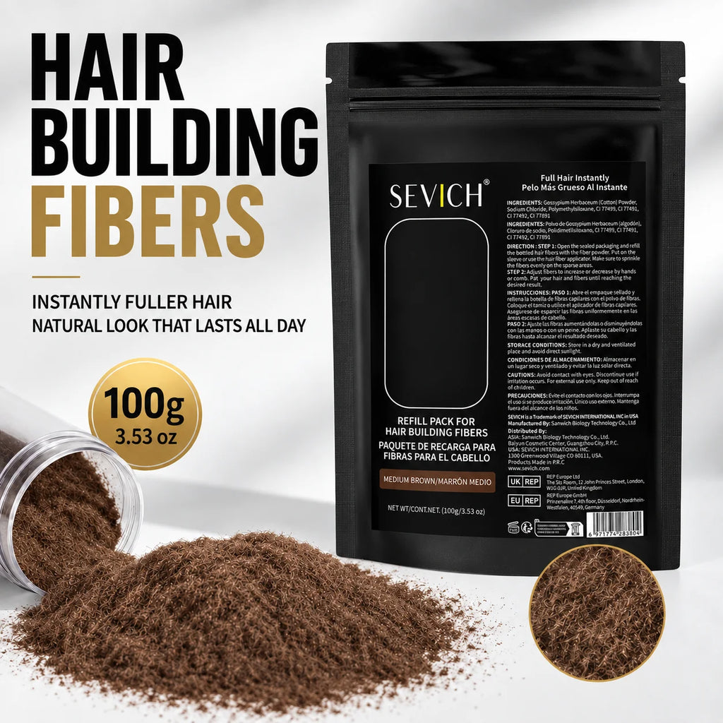 Sevich 100g Hair Fibers Refill Bag Keratin Instant Hair Growth Powder Hair Building Fiber Hair Regrowth Powder Hair Loss Product - AliExpress 66