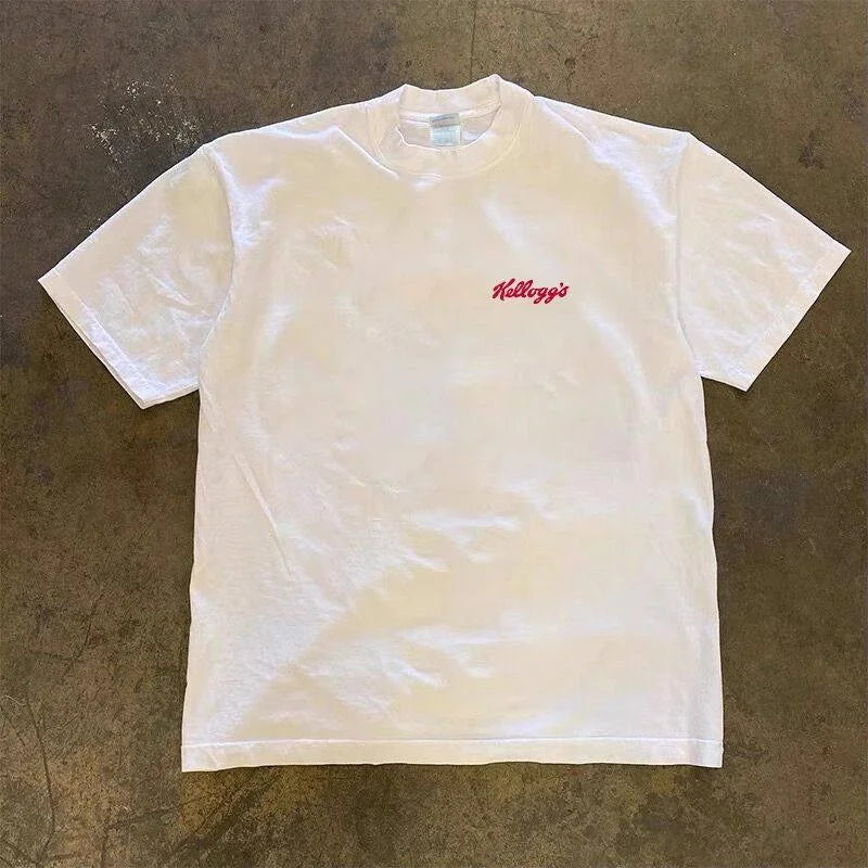 Loose Fit Cotton T-Shirt Short Sleeve Retro Style Unisex Breathable Comfortable Printed Graphic Tee for Men And Women - AliExpress 200000345
