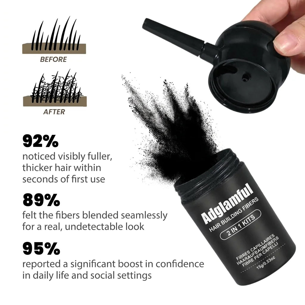 Adglamful Hair Fibers (15g) â€?10sec Instant Volume, Spray Applicator for Thinning Hair | Invisible & Even Coverage - AliExpress 66