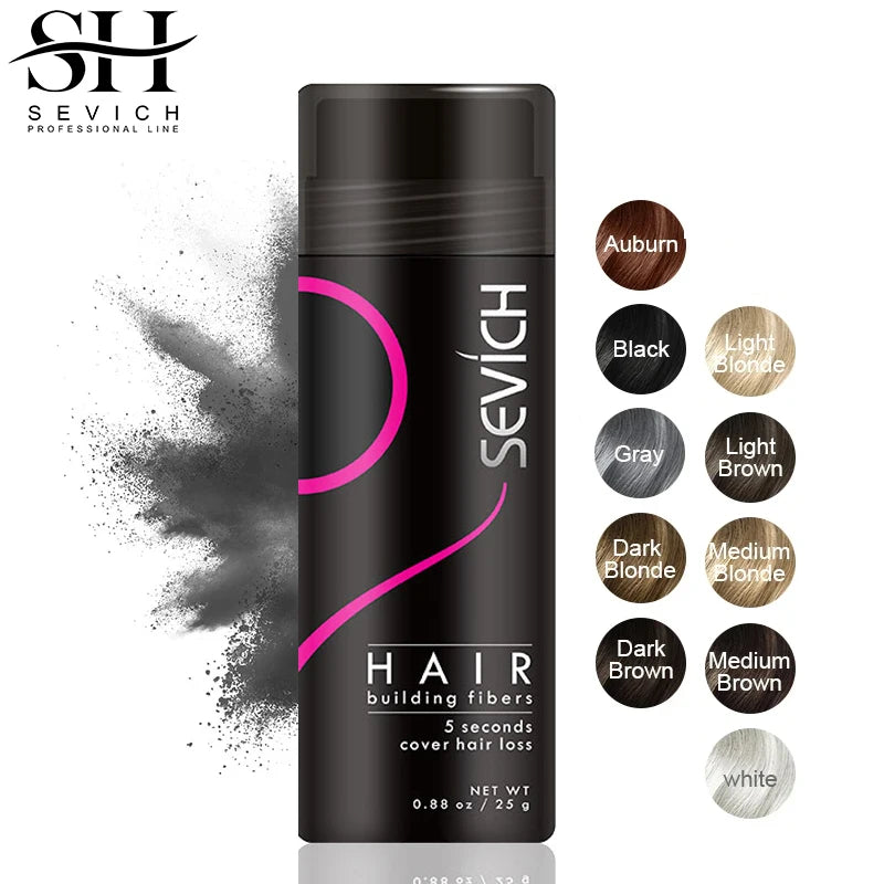 Sevich Hair Building Fibers Keratin Thicker Anti Hair Loss Products Concealer Refill Thickening Hair Fiber Powders Growth 25g