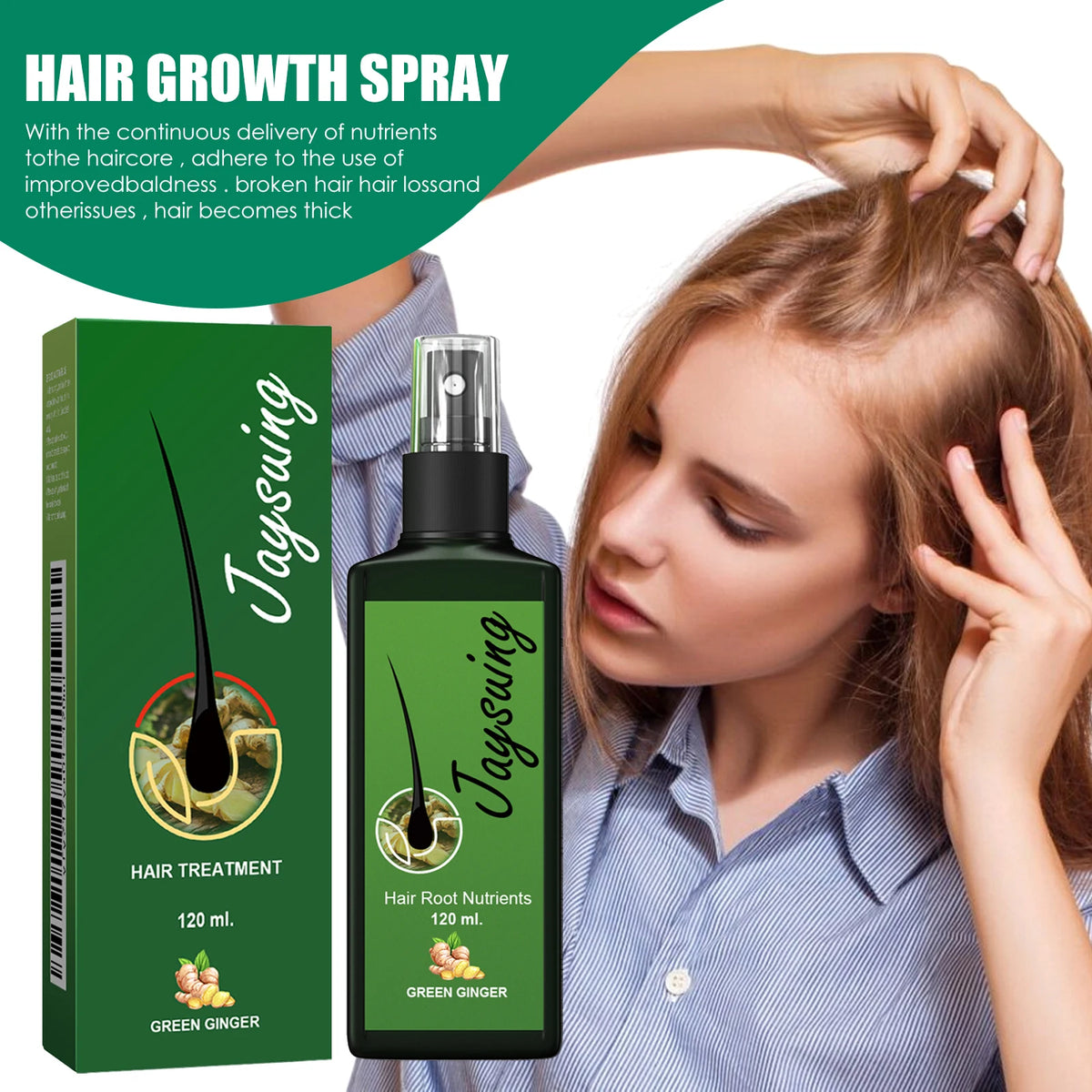 Hair Growth Spray Ginger Massage Scalp Damaged Treatment Solution Nourish Roots Fast Grow Anti Hair Loss Serum Beauty Health - AliExpress 66