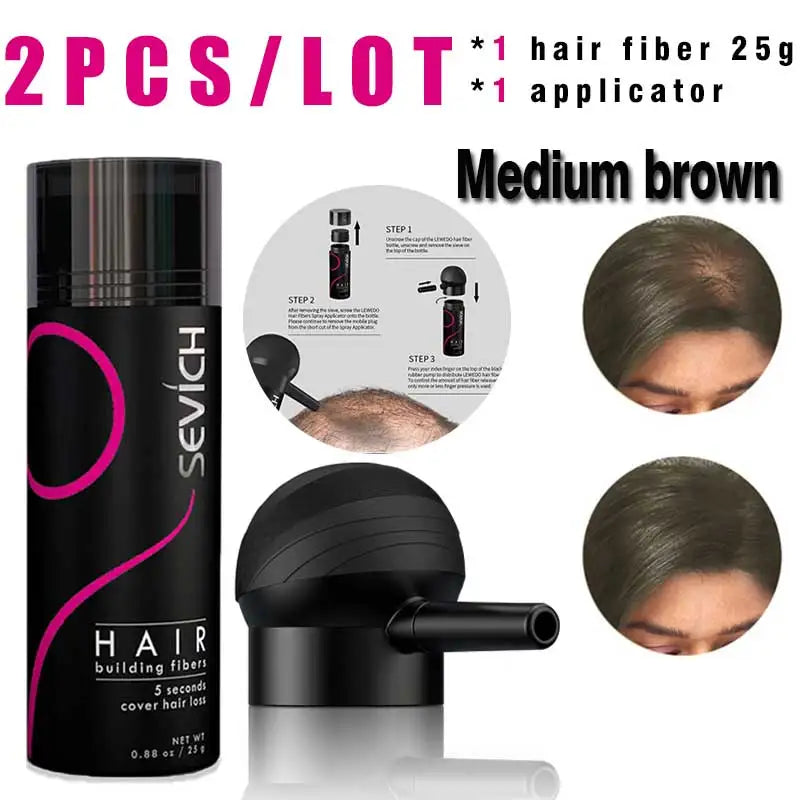 SEVICH Hair Building Fiber Set Cover Sparse Hair Or Bald Spots Hair Loss Regrowth Treatment Keratin Hair Fiber Powder Applicator - AliExpress 66