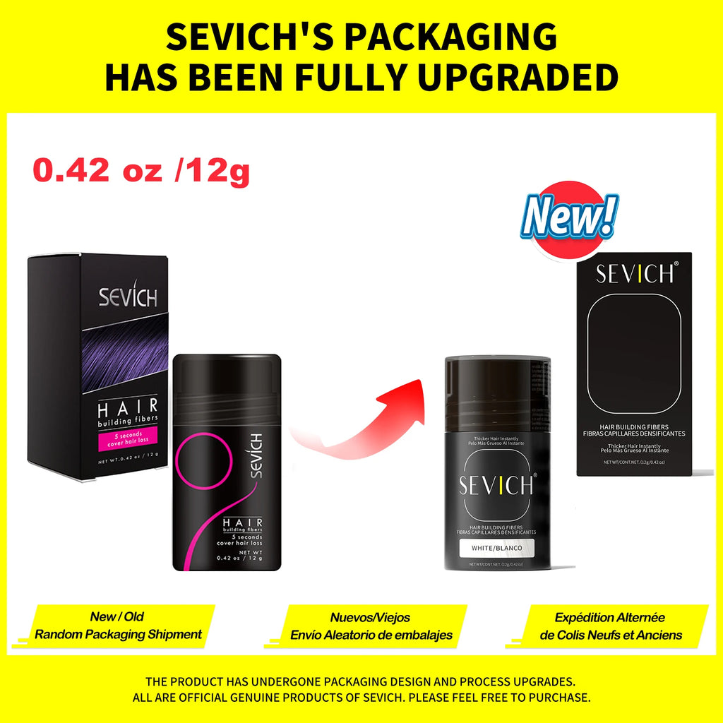SEVICH Men's Fiber Set 12g. Contour Styling Powder Instantly Adds Natural-Looking Density. Pairs with Thickening Spray