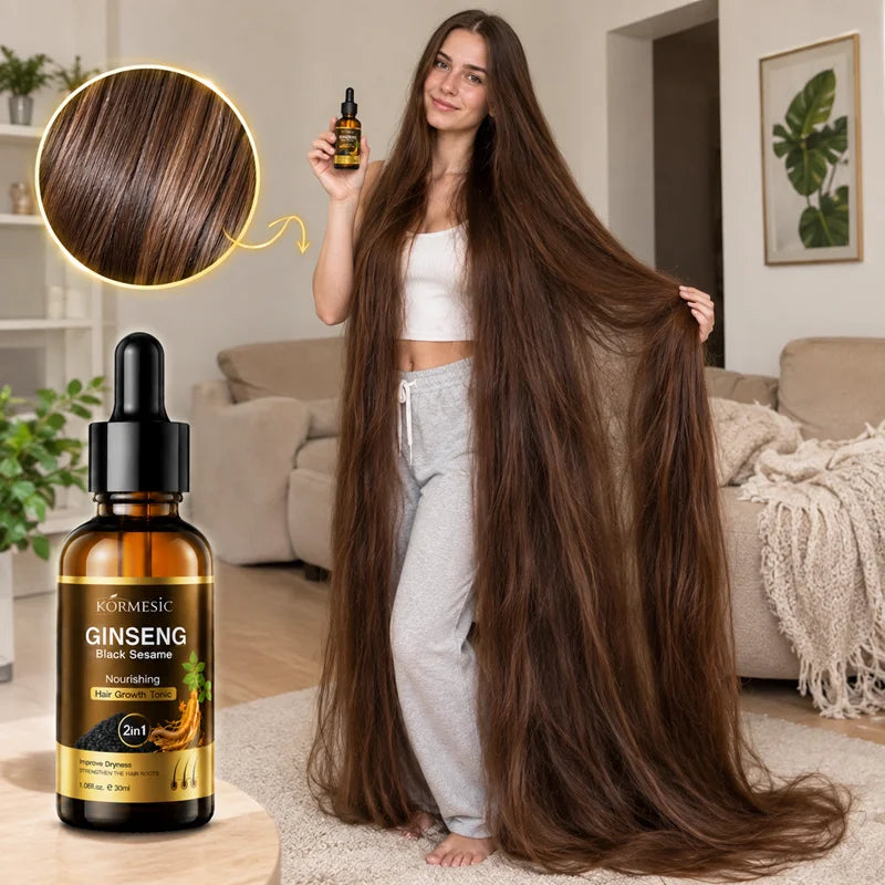 Black Sesame Ginseng Hair Growth Serum, Faster Hair Growth, Thicker & Longer Hair, Anti Hair Loss, Hair Regrowth Alopecia Areata - AliExpress 66