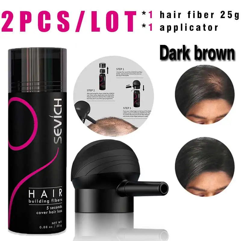 SEVICH Hair Building Fiber Set Cover Sparse Hair Or Bald Spots Hair Loss Regrowth Treatment Keratin Hair Fiber Powder Applicator - AliExpress 66