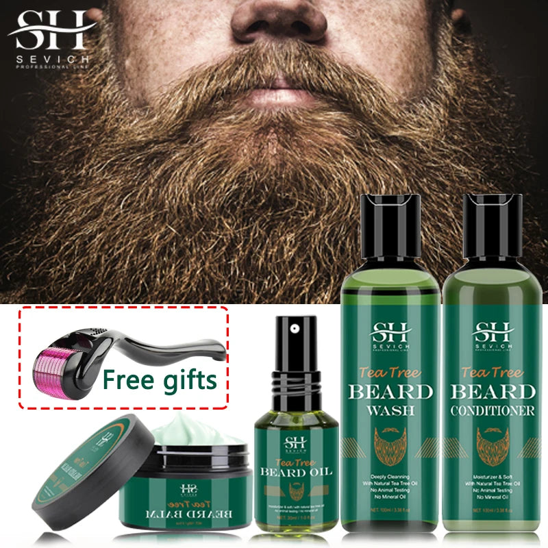 Men's Beard Growth Kit 4pcs Tea Tree Oil