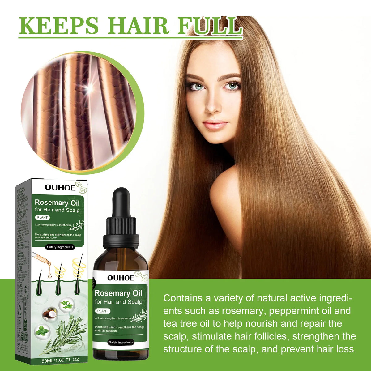 Rosemary Hair Growth Oil for Men & Women Mint Nourishing Hair Strengthening Treatment Anti-Hair Loss Regrowth for Healthy Roots - AliExpress 66
