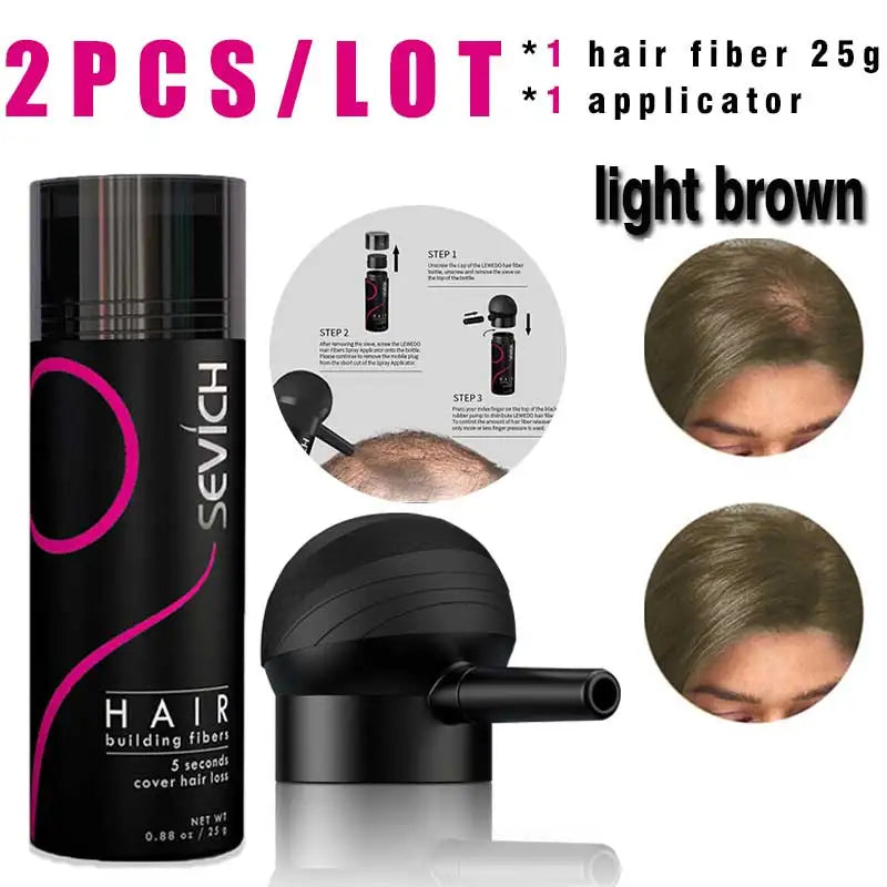 SEVICH Hair Building Fiber Set Cover Sparse Hair Or Bald Spots Hair Loss Regrowth Treatment Keratin Hair Fiber Powder Applicator - AliExpress 66