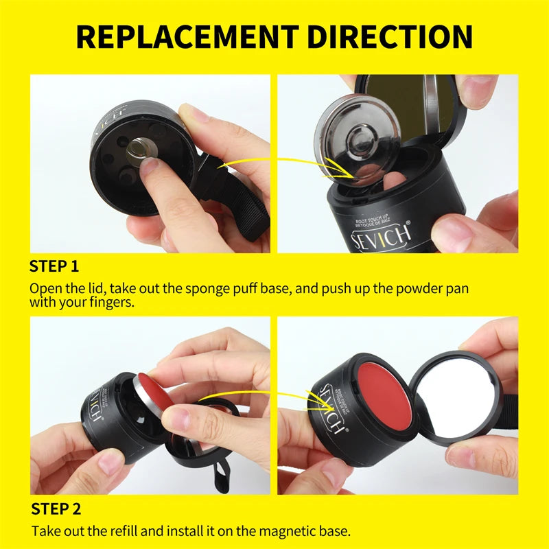 SEVICH Replaceable Hairline Powder Kit Refill Hairline Shadow Powder Root Cover Up Hair Concealer Double Ended Makeup Brush - AliExpress 66