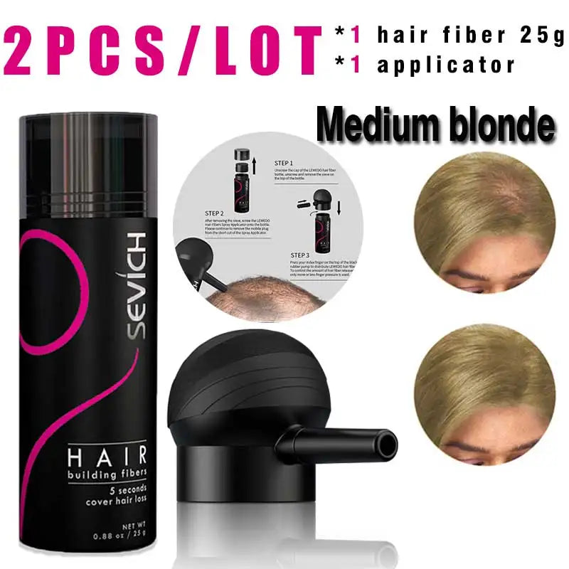 SEVICH Hair Building Fiber Set Cover Sparse Hair Or Bald Spots Hair Loss Regrowth Treatment Keratin Hair Fiber Powder Applicator - AliExpress 66