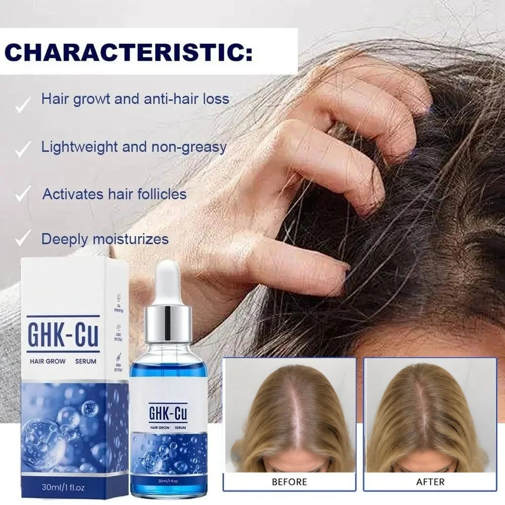 GHK-Cu Copper Peptide Hair Growth Serum ¨C Anti Hair Loss Regrowth Treatment, Root Strengthen Scalp Moisturizer Hair Oil