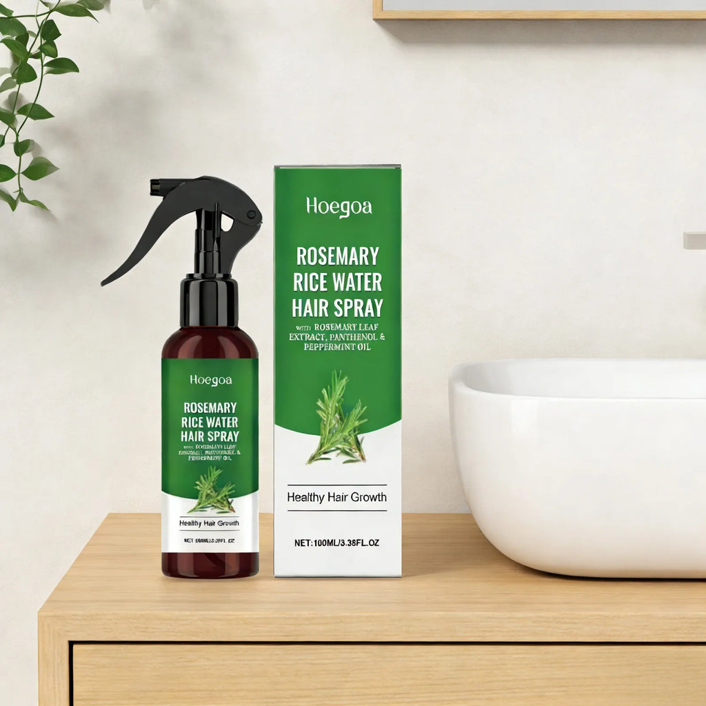 Rosemary Rice Water Hair Spray Anti Hair Loss Treatment for Very Dry and Damaged Hair Repair Strengthening Hair Growth Spray