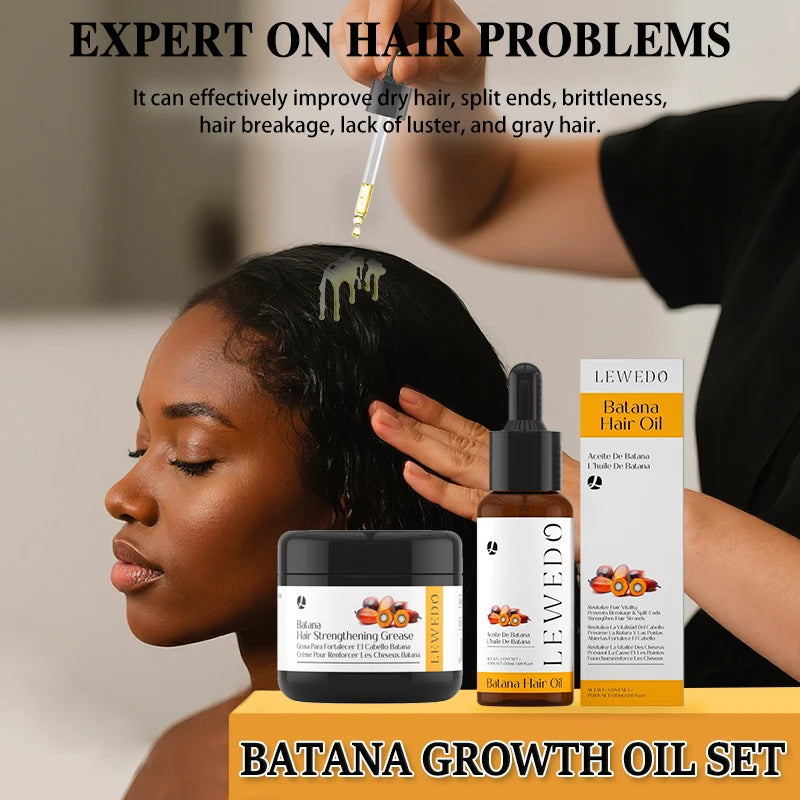 Hair Growth Oil Kit Organic Batana Oil for Hair Growth 100% Pure Hair Strengthening Oil Anti Hair Loss Essence Oil Hair Care
