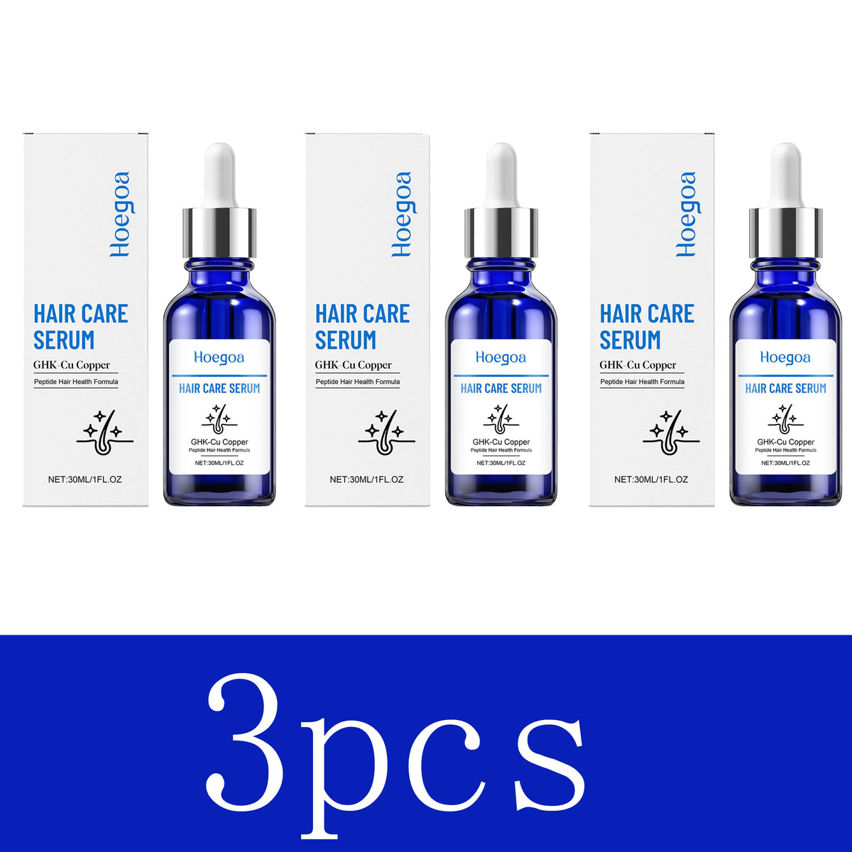 30ML Copper Peptide Serum for Hair Growth, GHK-Cu Peptide Hair Serum Non-Greasy Scalp Care for Thicker Fuller Hair Anti Loss