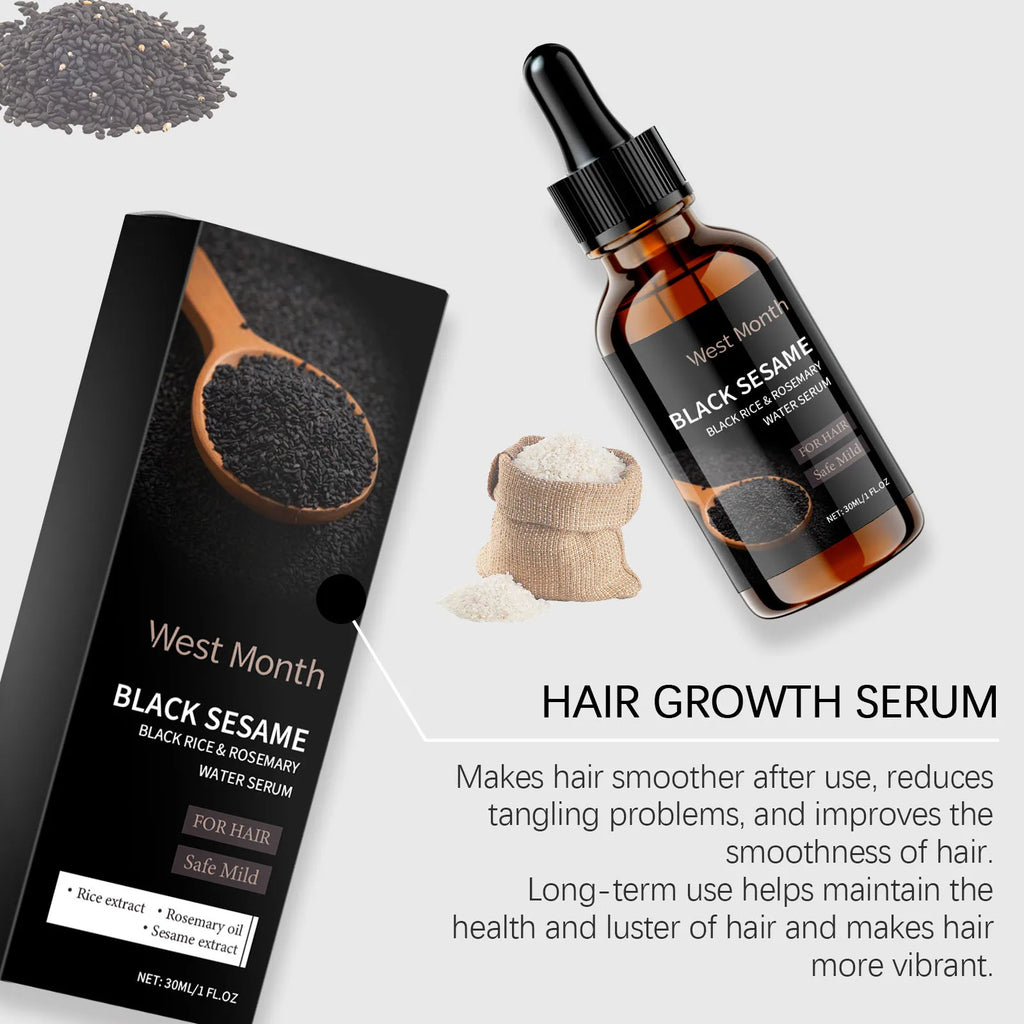 Black Sesame Hair Strengthening Oil Improve Damaged Split Ends Dry Frizz Repairing Nourishing Shiny Dense Hair Growth Care Serum - AliExpress 66