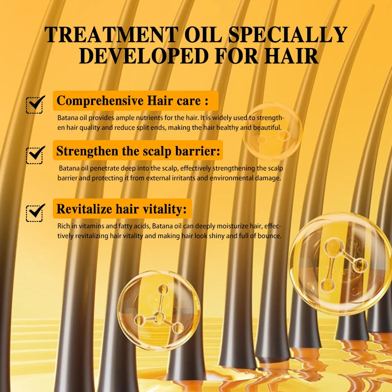 Hair Growth Oil Kit Organic Batana Oil for Hair Growth 100% Pure Hair Strengthening Oil Anti Hair Loss Essence Oil Hair Care