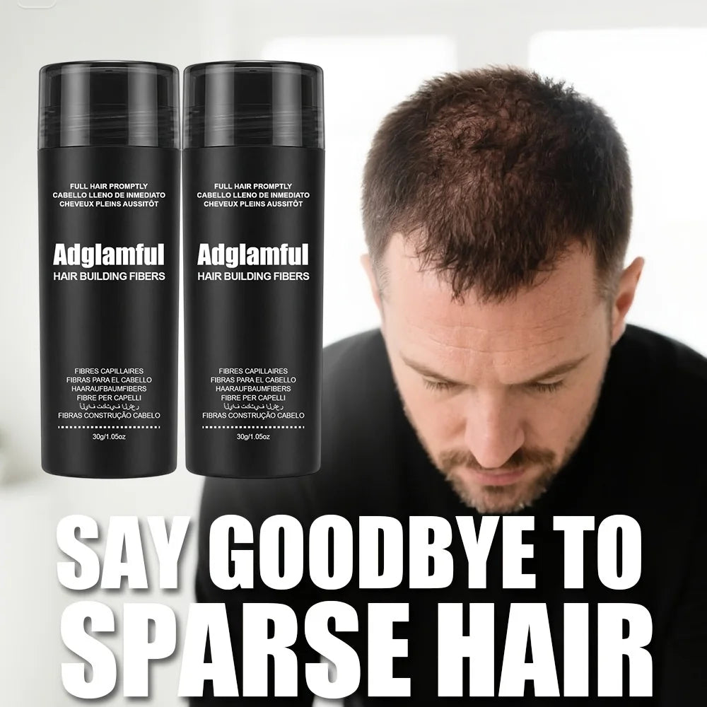 2 Bottles 30g Hair Building Fibers Even Dispensing Volume Powder 24H Long Lasting Concealer for Men Sparse Hair Gaps