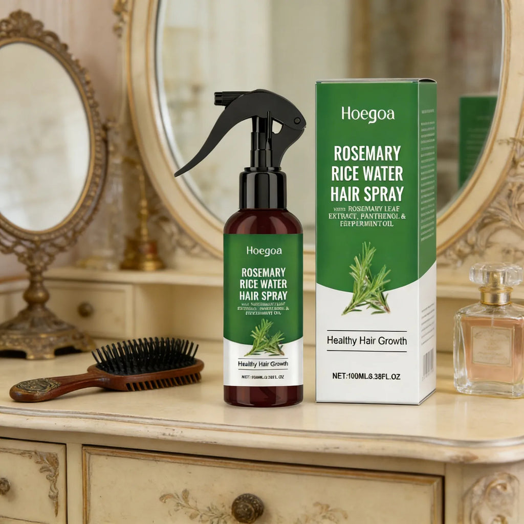 Rosemary Rice Water Hair Spray Anti Hair Loss Treatment for Very Dry and Damaged Hair Repair Strengthening Hair Growth Spray