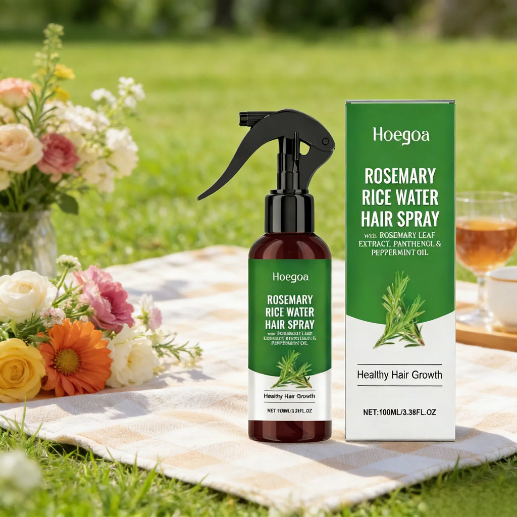Rosemary Rice Water Hair Spray Anti Hair Loss Treatment for Very Dry and Damaged Hair Repair Strengthening Hair Growth Spray