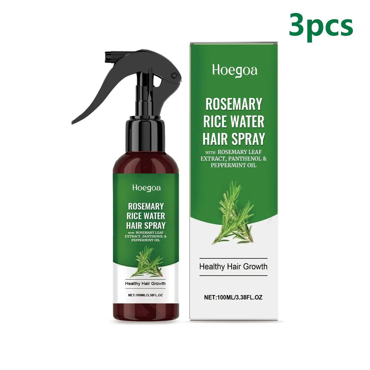 Rosemary Rice Water Hair Spray Anti Hair Loss Treatment for Very Dry and Damaged Hair Repair Strengthening Hair Growth Spray