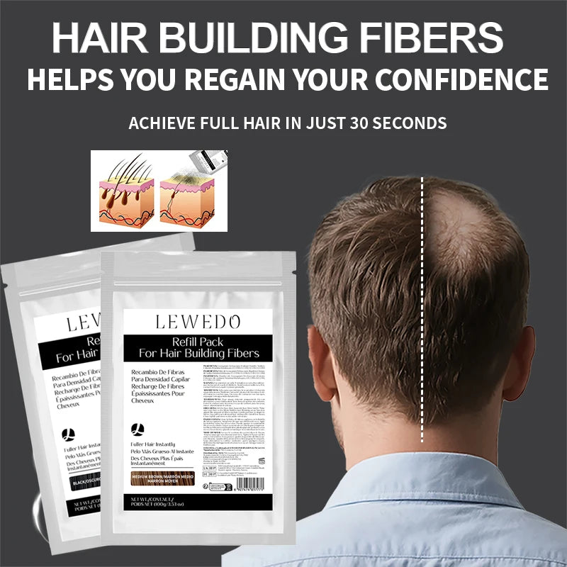 Hair Fiber 100g Natural Hair Thickening Fibers Hair Building Fiber Spray for Balding Areas Fills Part Lines Refill Bag Powder - AliExpress 66