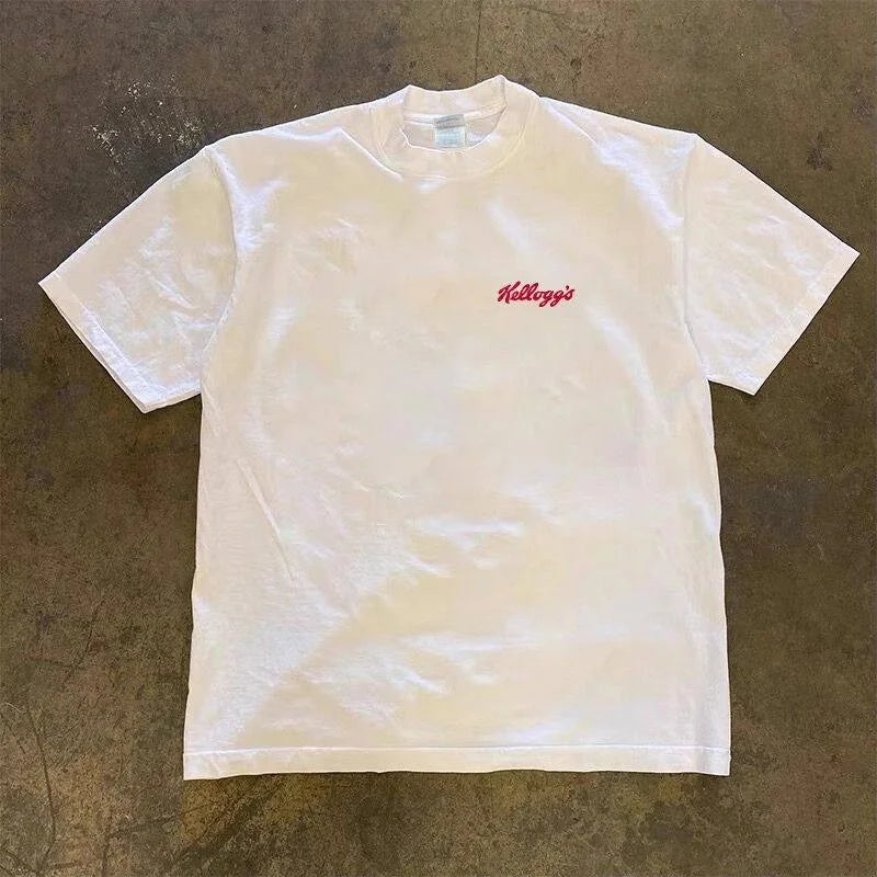 Loose Fit Cotton T-Shirt Short Sleeve Retro Style Unisex Breathable Comfortable Printed Graphic Tee for Men And Women - AliExpress 200000345