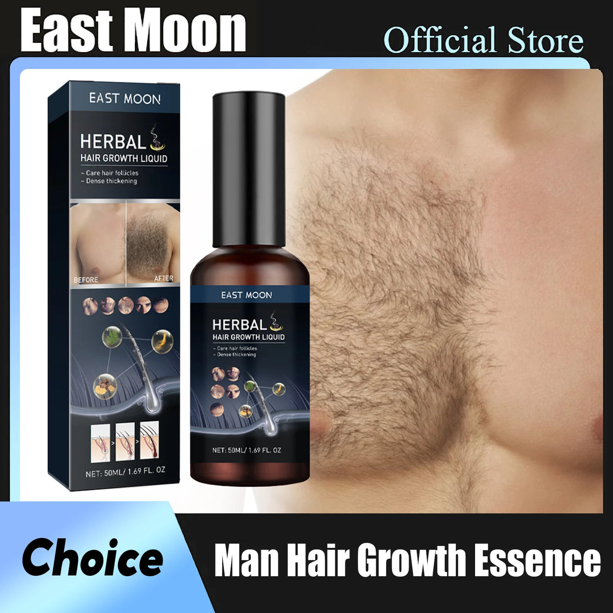 Hair Growth Serum Chest Body Hair Mustache Regrowth Longer Thicker Hair Thinning Treatment Moisture Nourish Beard Growth Spray - AliExpress 66