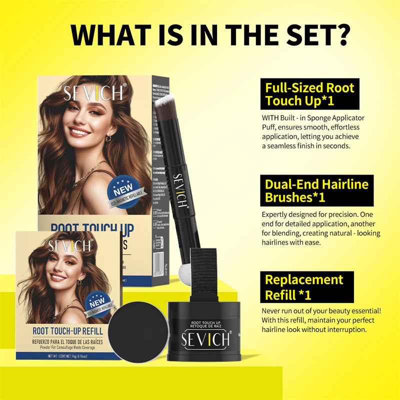 SEVICH Replaceable Hairline Powder Kit Refill Hairline Shadow Powder Root Cover Up Hair Concealer Double Ended Makeup Brush - AliExpress 66