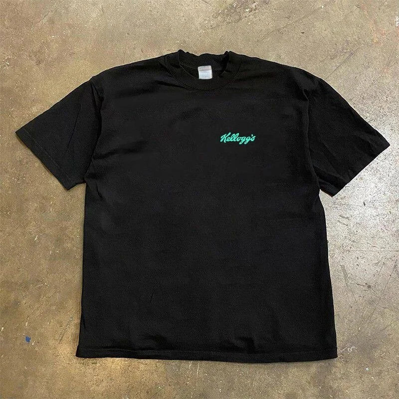 Loose Fit Cotton T-Shirt Short Sleeve Retro Style Unisex Breathable Comfortable Printed Graphic Tee for Men And Women - AliExpress 200000345