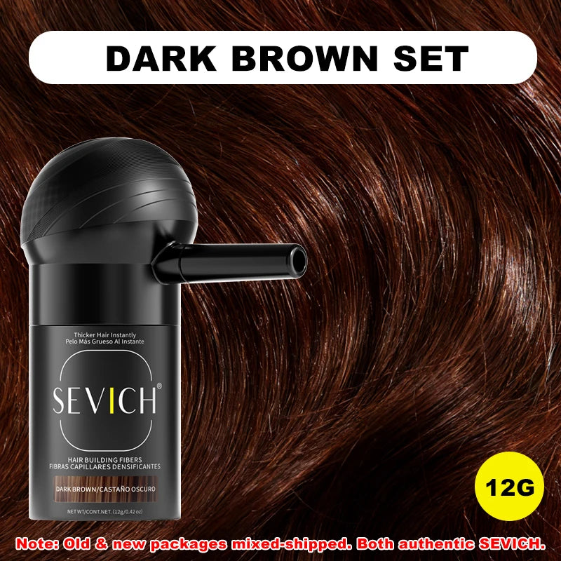 SEVICH Hair Fiber Thickening Spray Set 12g Instant Regrowth Powder Hair Building Fiber Applicator Hairline Powder Hair Concealer