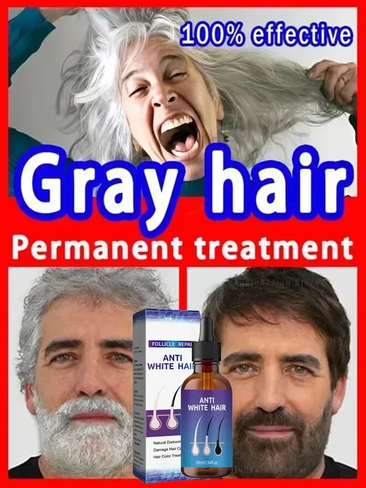 24 NEW White To Black Gray White Hair Serum Natural Color Repair Nourish Essence Anti-gray Care for Men Women - AliExpress 66