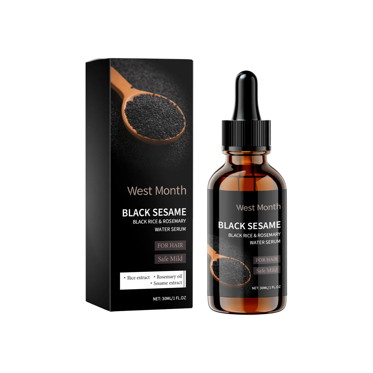 Black Sesame Hair Strengthening Oil Improve Damaged Split Ends Dry Frizz Repairing Nourishing Shiny Dense Hair Growth Care Serum - AliExpress 66