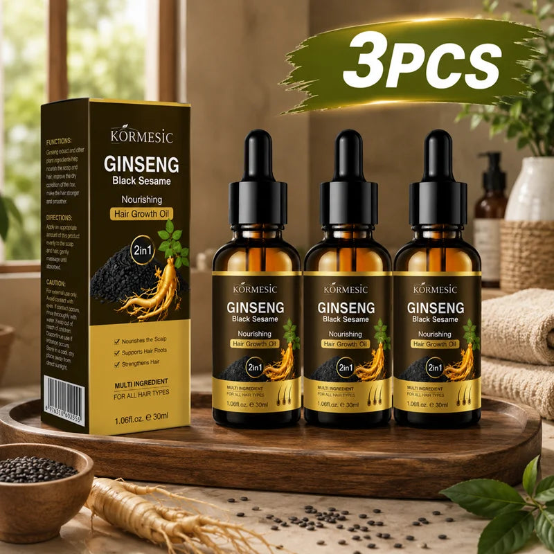 Black Sesame Ginseng Hair Growth Serum, Faster Hair Growth, Thicker & Longer Hair, Anti Hair Loss, Hair Regrowth Alopecia Areata - AliExpress 66