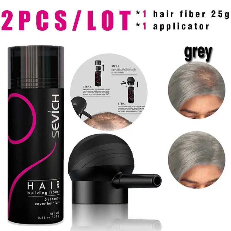 SEVICH Hair Building Fiber Set Cover Sparse Hair Or Bald Spots Hair Loss Regrowth Treatment Keratin Hair Fiber Powder Applicator - AliExpress 66