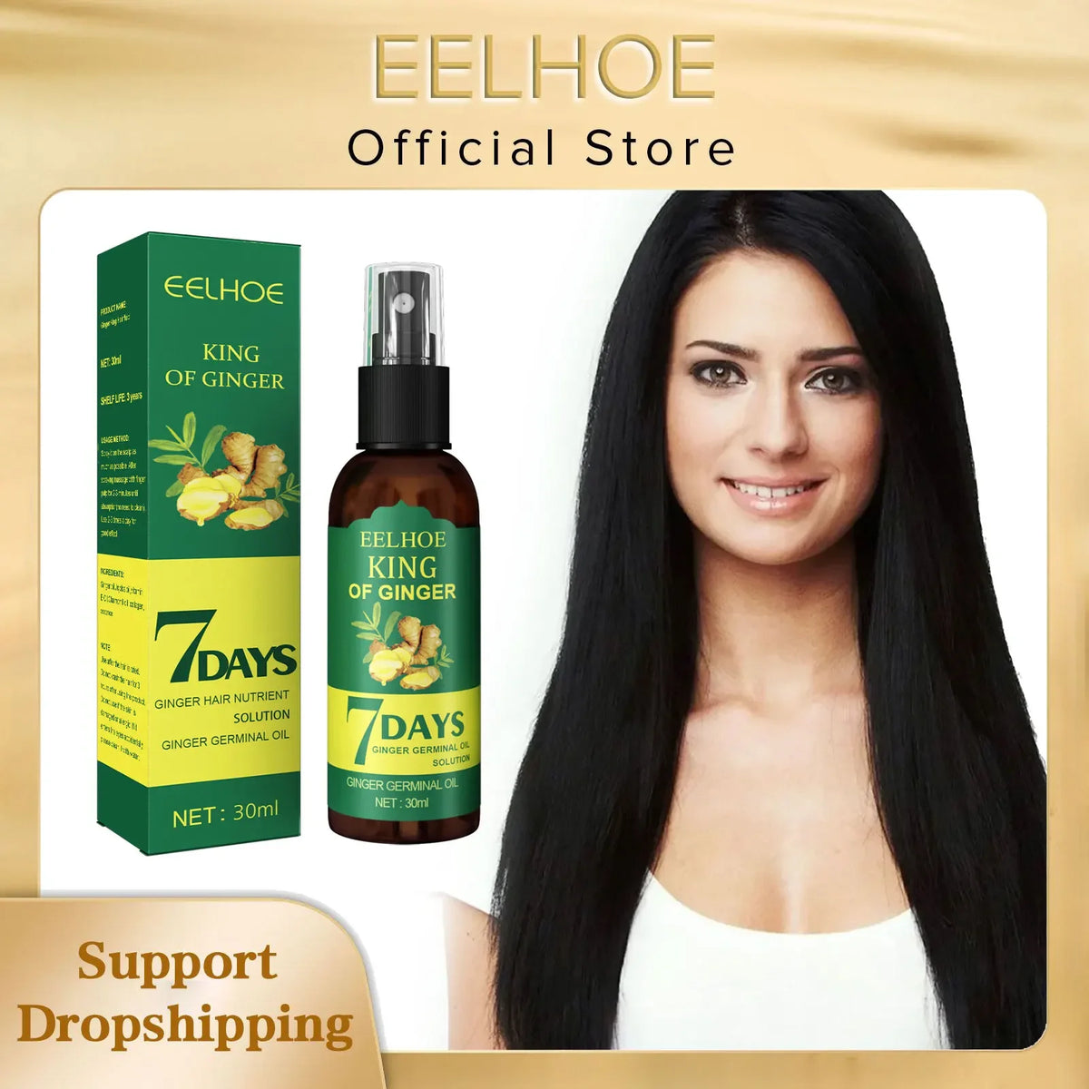 EELHOE Hair Growth Spray 7 Day Ginger Serum Scalp Damaged Treatement Prevent Hair Loss Effective Fast Growth Massage Liquid 50ml - AliExpress 66